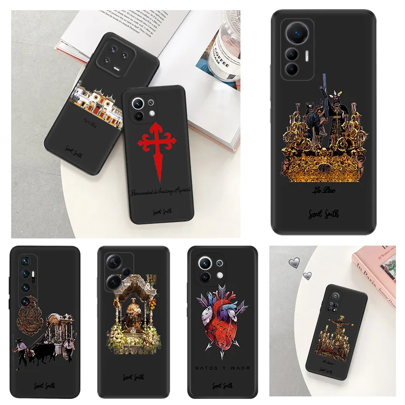 Anti-Drop Soft Phone Case For Xiaomi 12T 12X 13Lite Redmi Note 12 4G 5G 12s 13 Pro 12c 13c Note13 Virgin Mary Jesus Church Cover