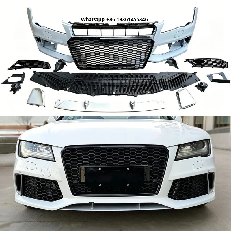 

For A7 S7 C7 2009-2015, RS7 Style Body Kit with Grille Facelift Conversion Front Rear Bumper Suitable