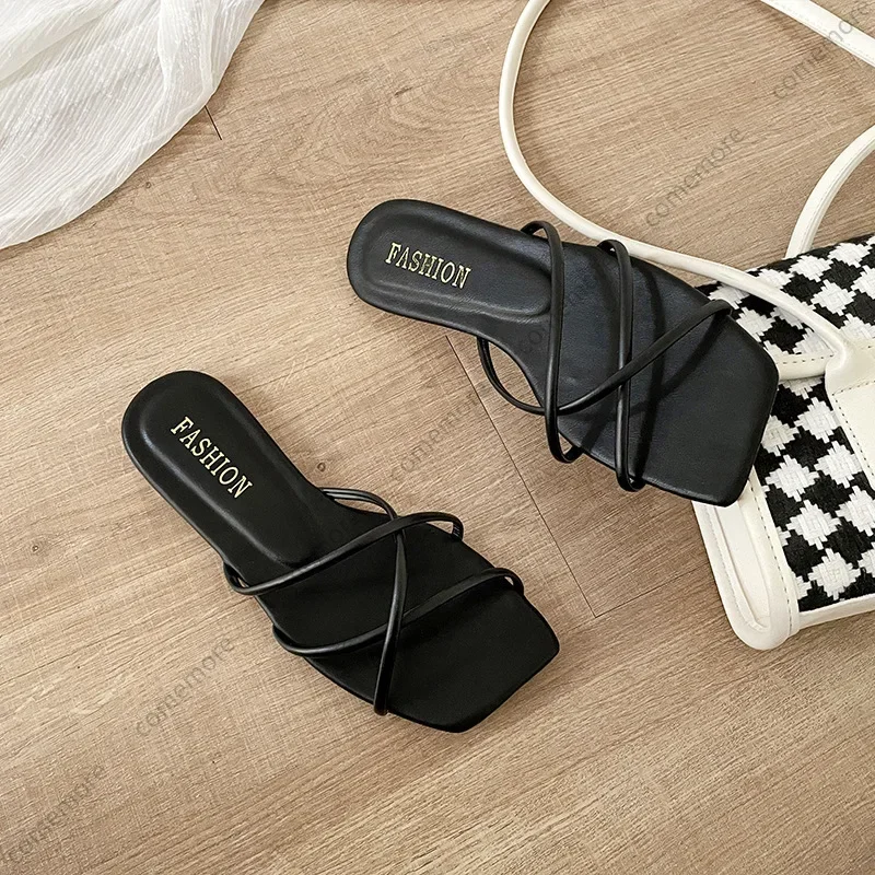 Fashion Women Slingback Sandals 2025 New Women's Shoes Summer Flats Casual Flip Flops Shallow Female Slides Open-toe Slippers - Image 3