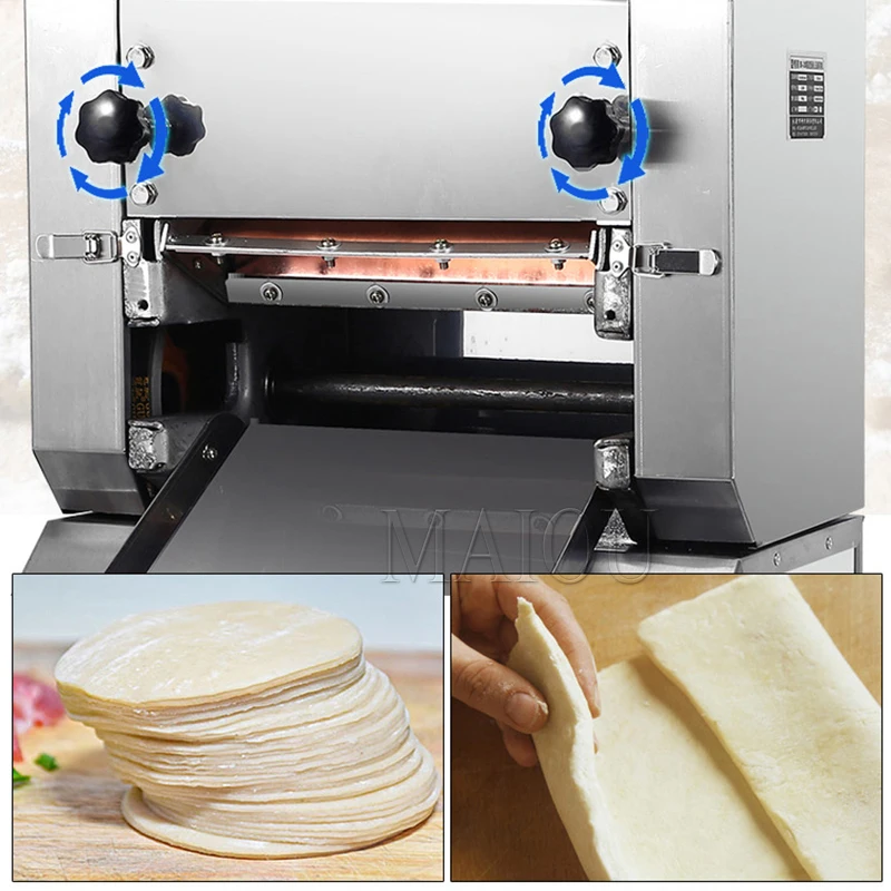 Large Dough Sheeter Wrapper Automatic Pie Crust Press Machine Dumpling Commercial Pancake Roll Sheet Making Machine