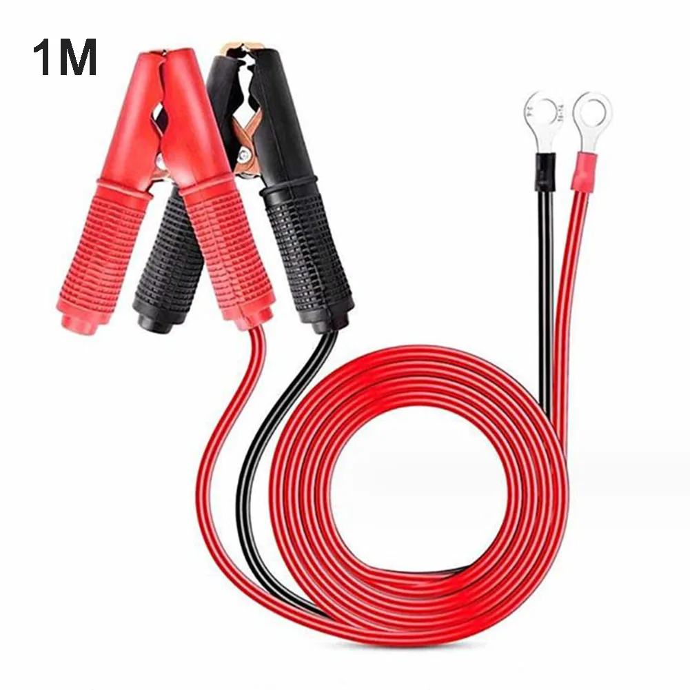 2Pcs 30A Copper Car Battery Clamp Cable Alligator-clip Extension Cable Strong Battery Alligator-clip Flame Retardant For Car