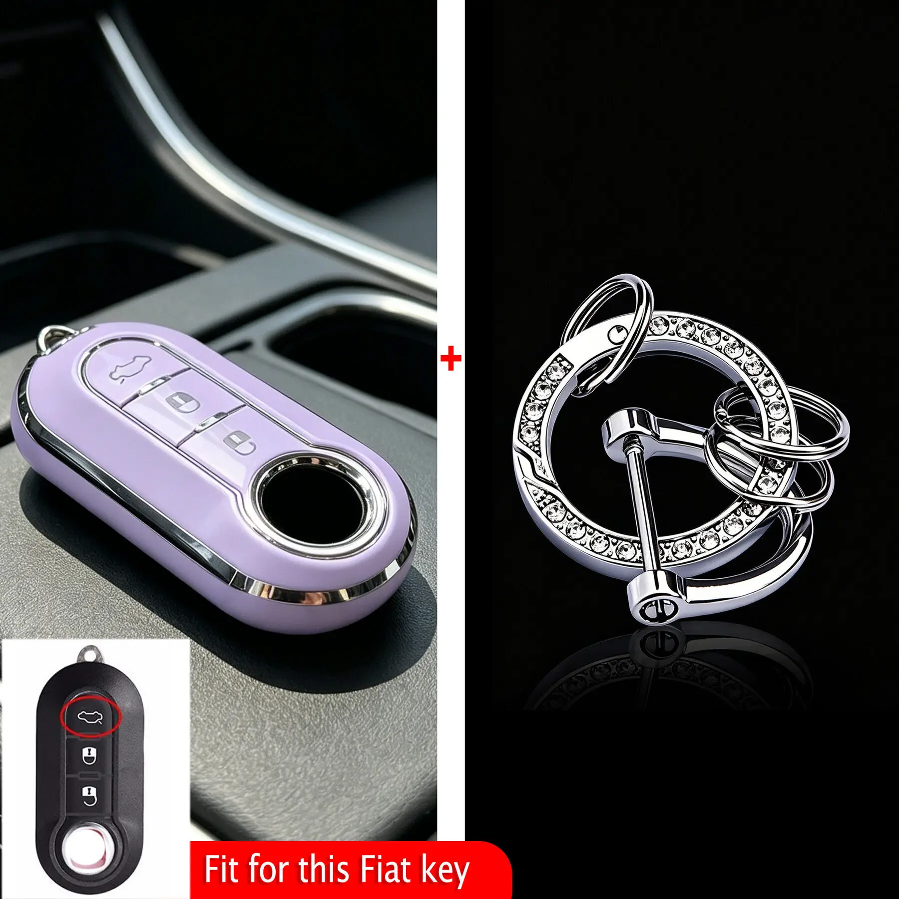 Soft TPU Key Cover Caps For For Dodge Ram 700 Keychain For Fiat 500 Ducato Panda Lancia Musa Dot Organizer Holder Car Key Case