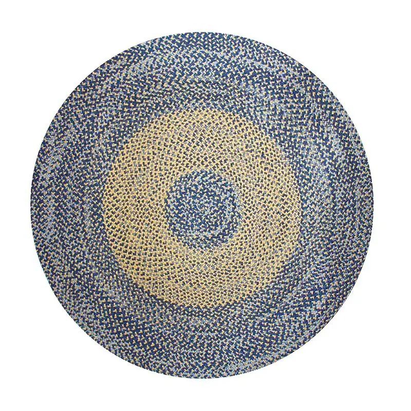 

Jute round living room coffee table hand-woven blanket, modern light luxury fashion study balcony dining mat