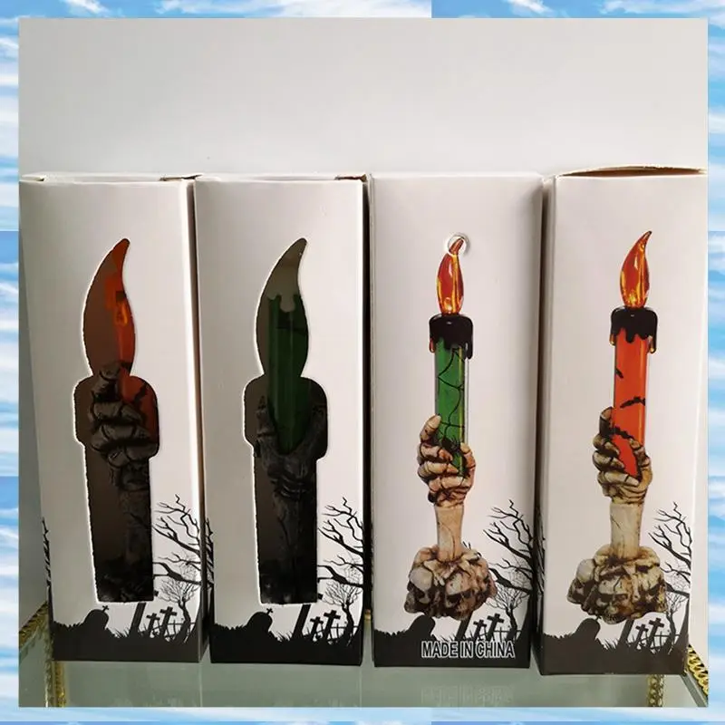 فلاش تريند شموع حفلة الهالوين الهياكل العظمية شبح القرع ديكورات المنزل زينة الهالوين السعيدة #5