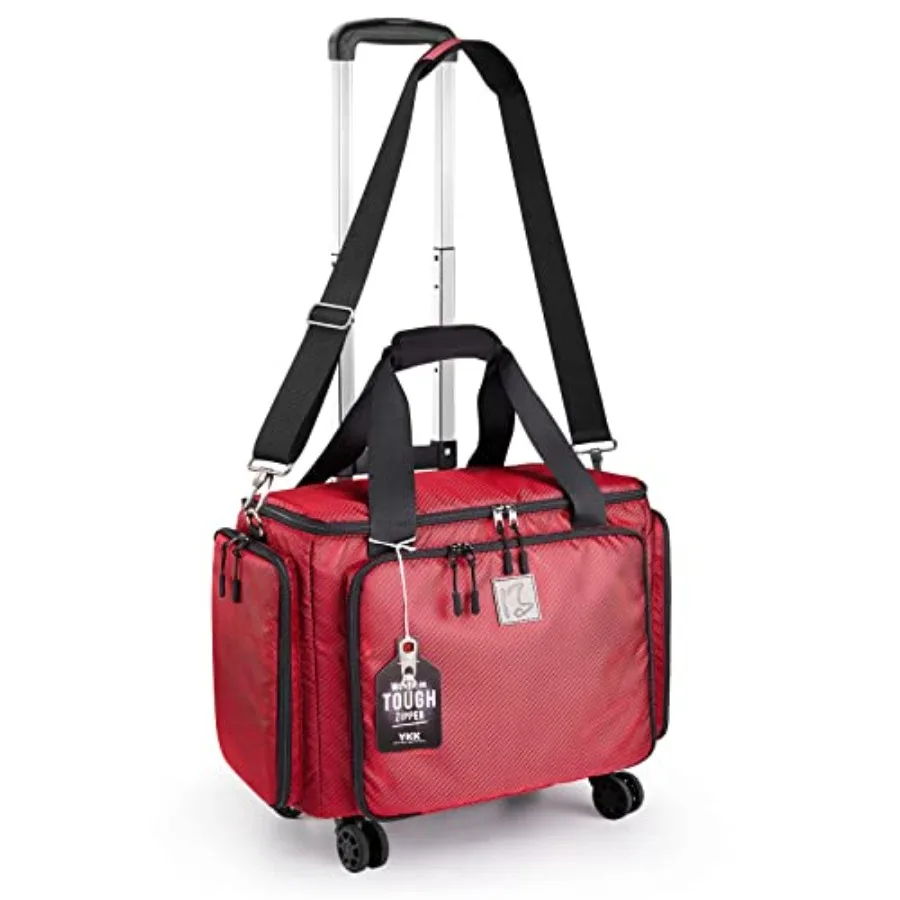 

Rolling Sewing Machine Bag with Universal Wheels for Women Durable Polyester Fabric in Navy Blue YKK Zippers Fits Most Standard