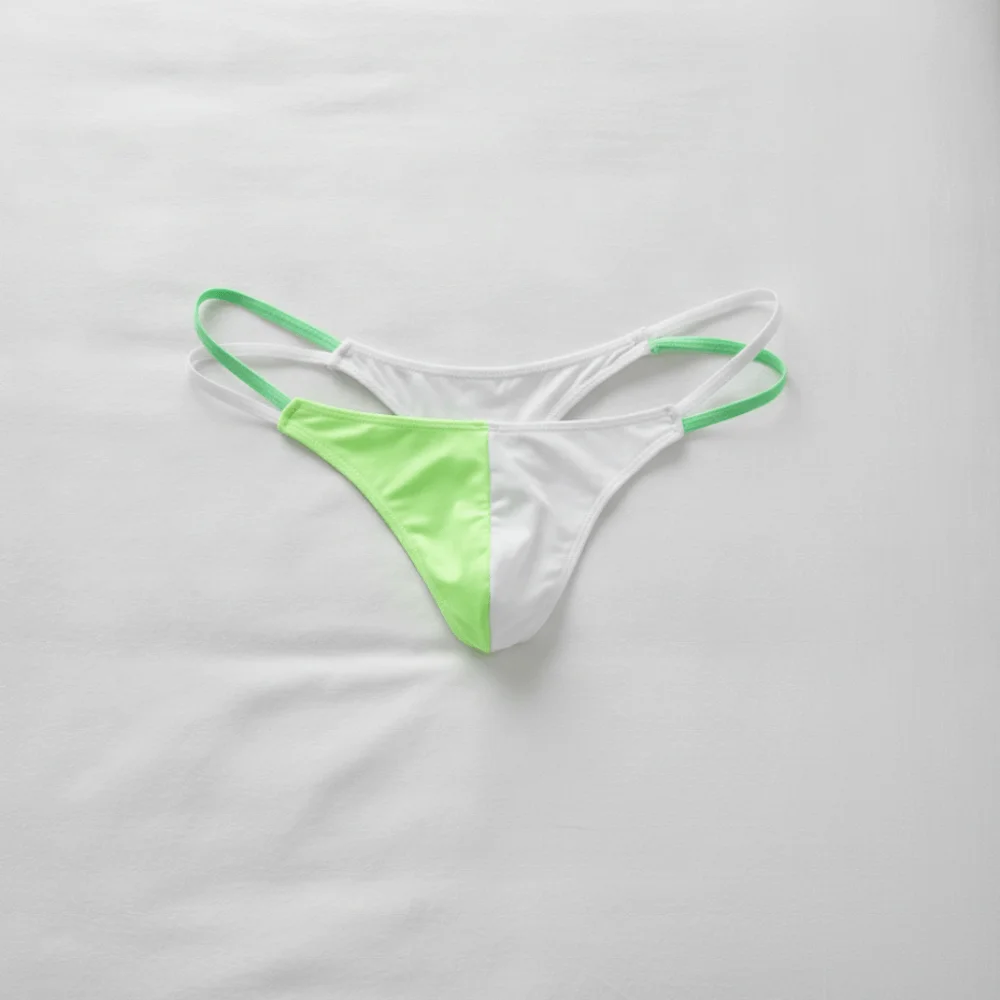 Breathable Low Waist Men Ice Silk Thongs Underpants Thin Strap Men's Panties T-back Underwear Male Briefs Sports