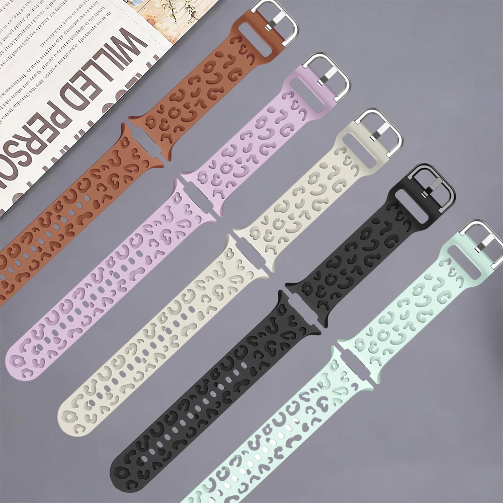 ليوبارد طباعة سيليكون الفرقة لسامسونج غالاكسي 8 40 44 مللي متر سيليكون حزام لسامسونج غالاكسي 8 الكلاسيكية الرجال النساء حزام سوار #1