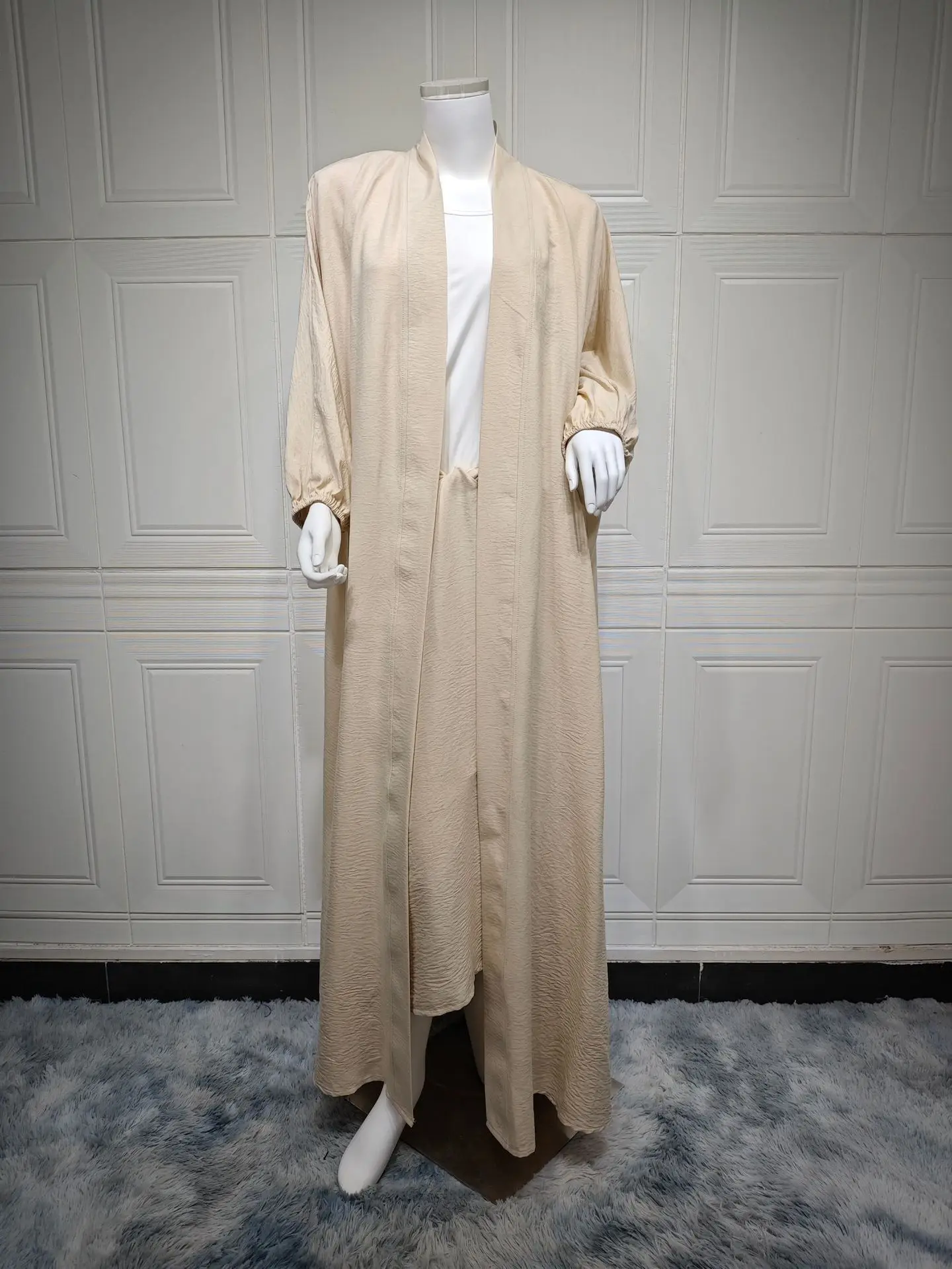 Conjunto de quimono e saia Abaya para mulheres, terno muçulmano, Ramadan Kaftan, Eid Caftan, Marocain, Dubai, fêmea, 2 peças