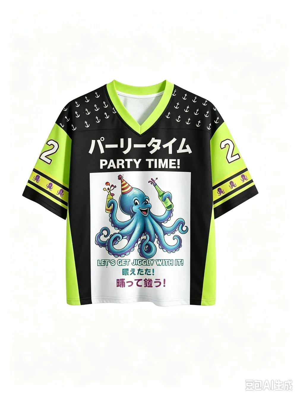Octopus Party Pattern 3D Print Sport Quick-dry Breatha Men V-neck Plus-sizeT-Shirt Outdoor Street Casual  Y2K Parent-Child Cloth