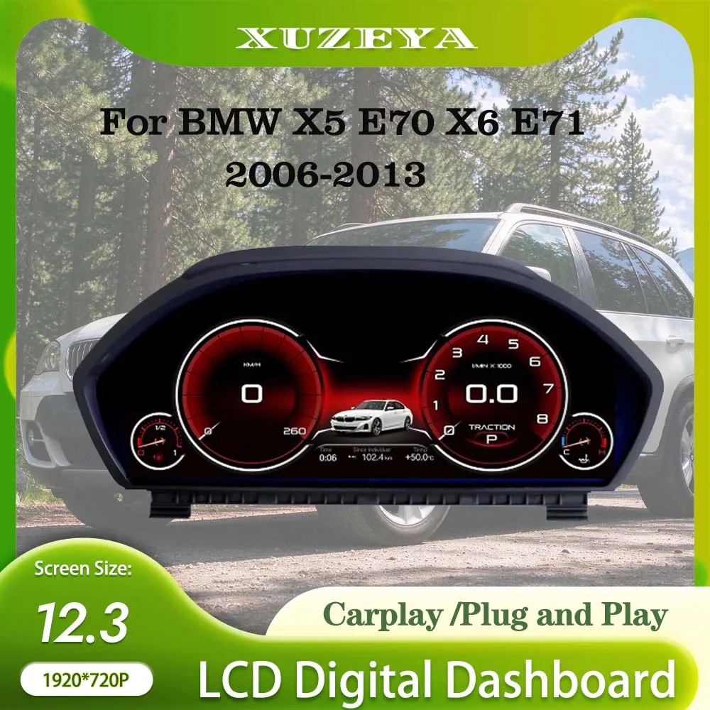 Digital instrument cluster for BMW X5 E70 X6 E71 2006-2013 CCC CIC Odometer,HUD instrument cluster, speedometer cluster Carplay