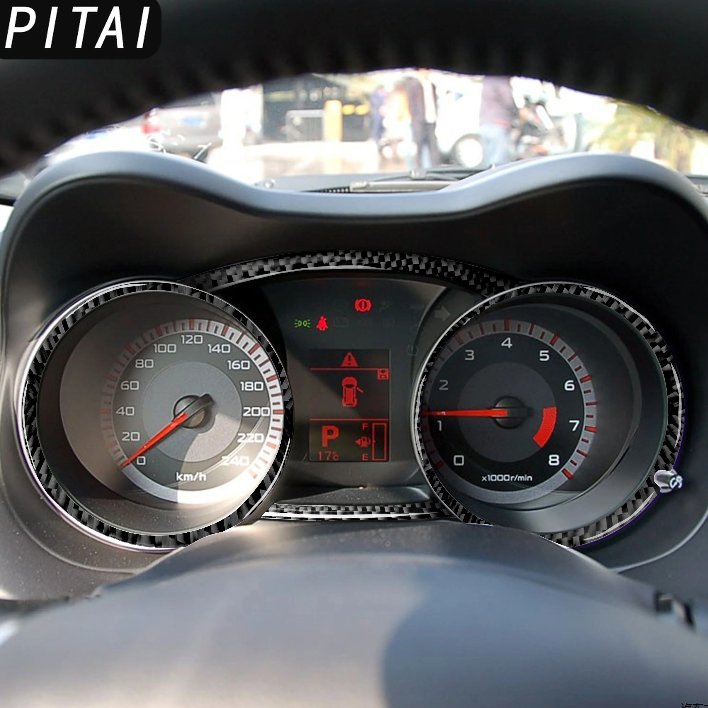 For Mitsubishi Lancer EVO X MR 2008-2015 Carbon Fiber Gauge Cluster Panel Trim Strips Interior Decoration Accessories Sticker