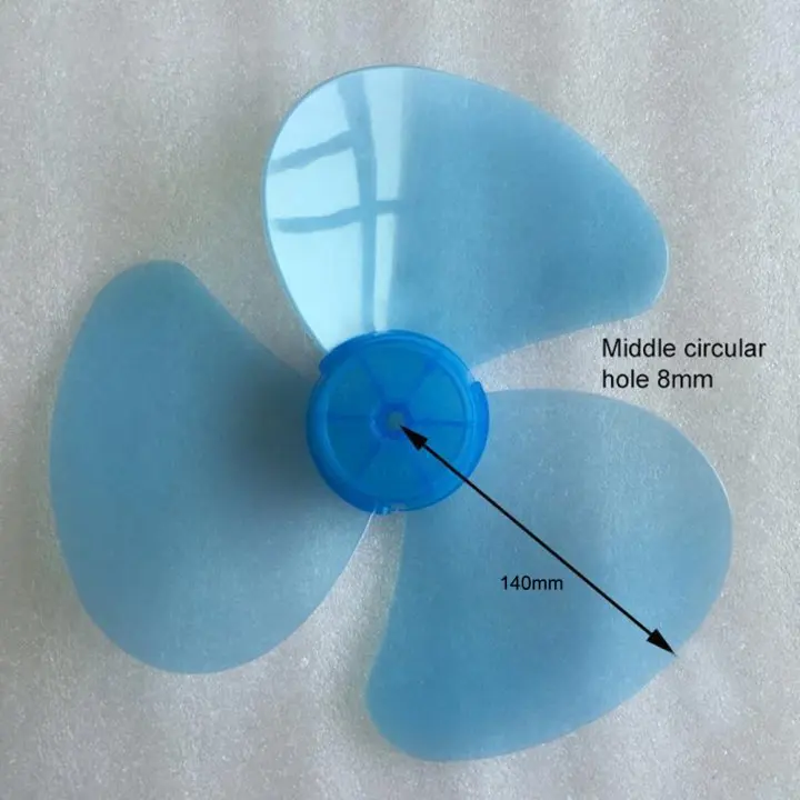 3 Leaves Fan Blade Plastic Fan Blade 8mm Diameter Central Round Hole Easy Installation Eye-catching Blue Color