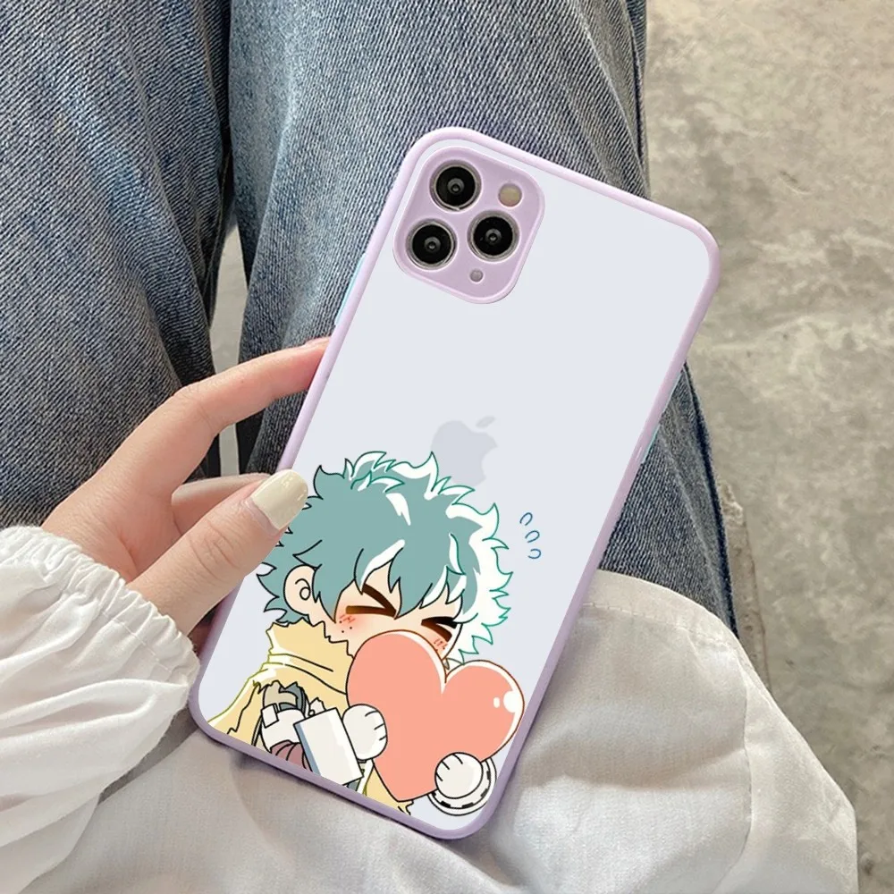 My Hero Academy Phone Case for iPhone 14 11 12 13 Mini Pro Max 8 7 Plus X XR XS MAX Translucent Matte Cover