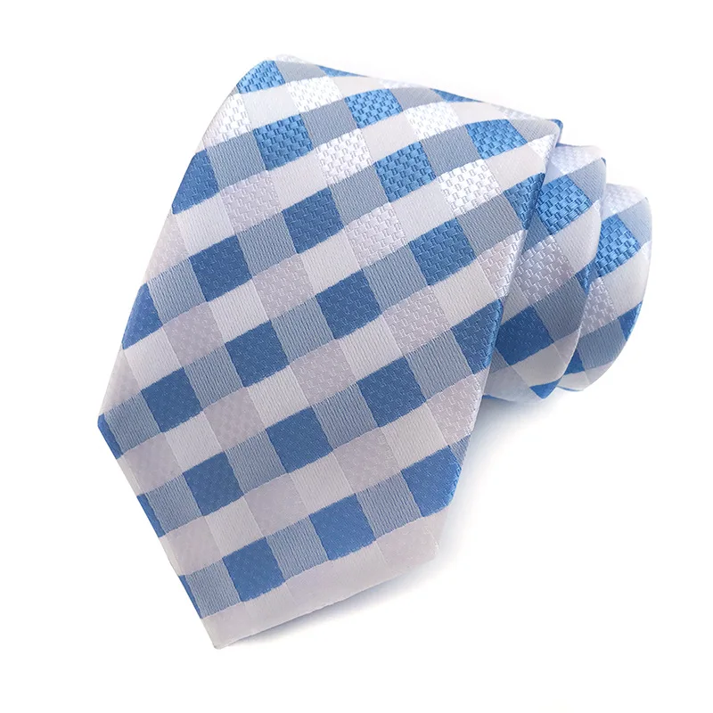 Direct supply of new polyester jacquard 8cm striped tie in stock, suit tie