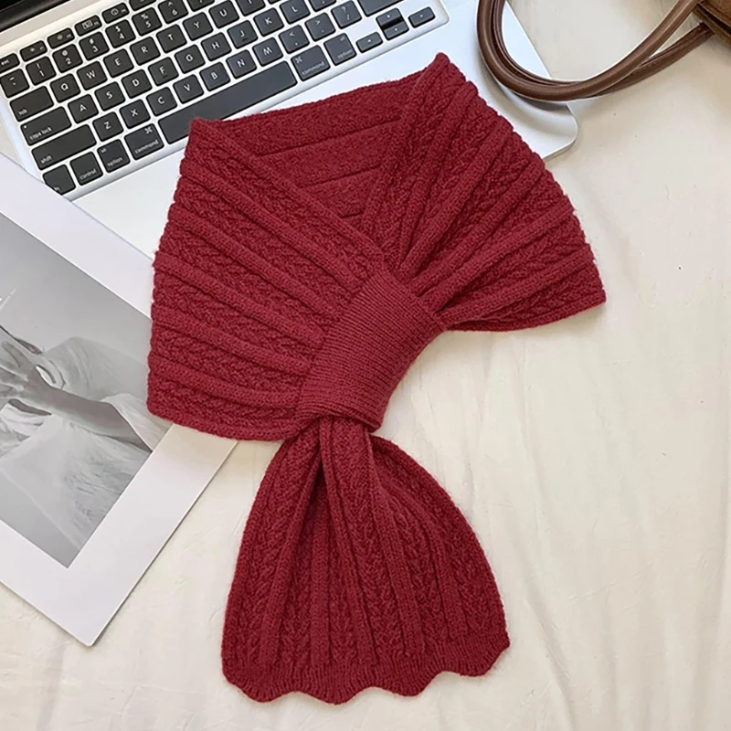 Elegant Knitted Winter Scarf Casual Office Neckerchief Travel Friendly Scarves Drop Shipping