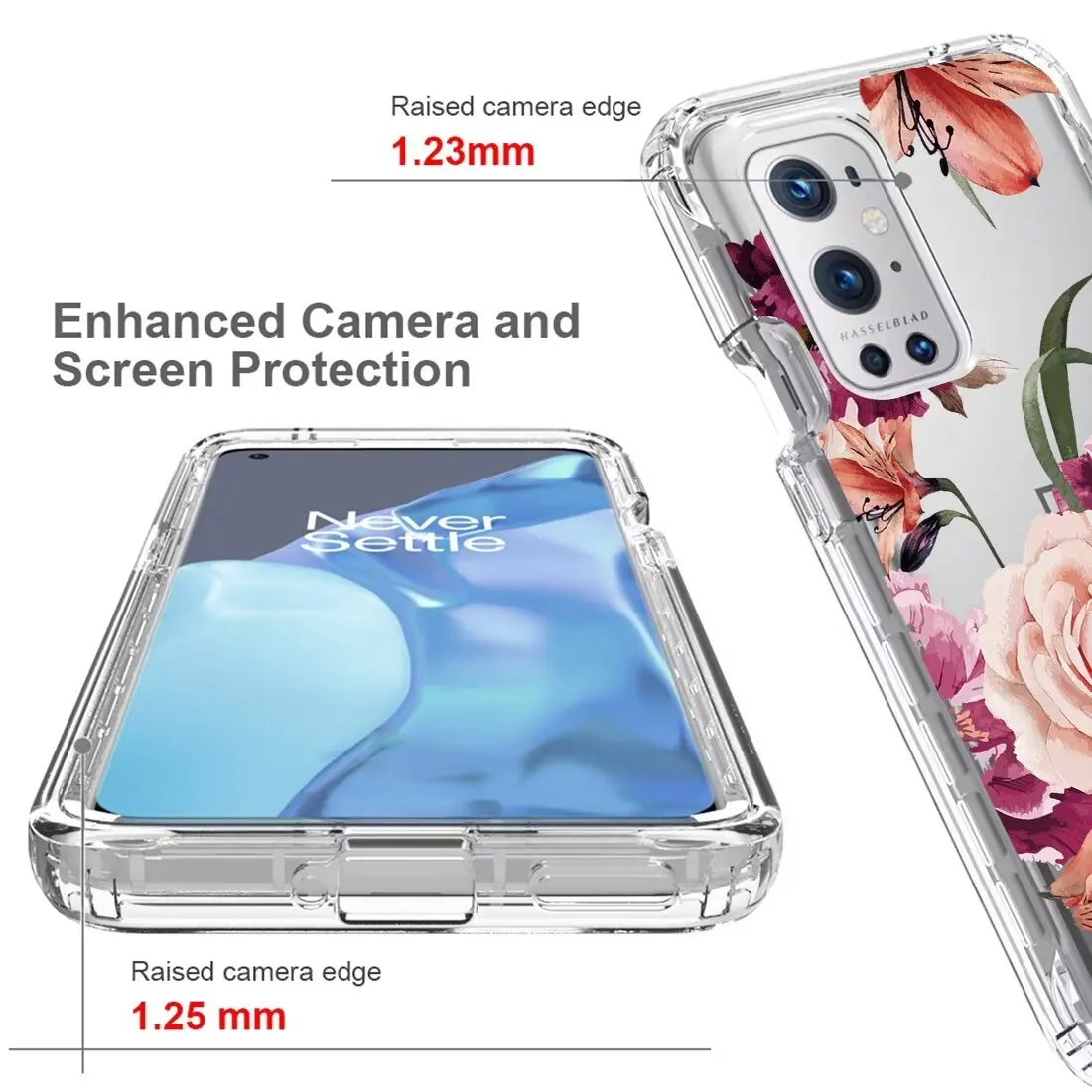 Picture 7: Crystal Clear 2 in 1 Shockproof Transparent Cases Hard Bumper Soft TPU Protective Cover for Oneplus 9 Pro Case ,1+9 Pro