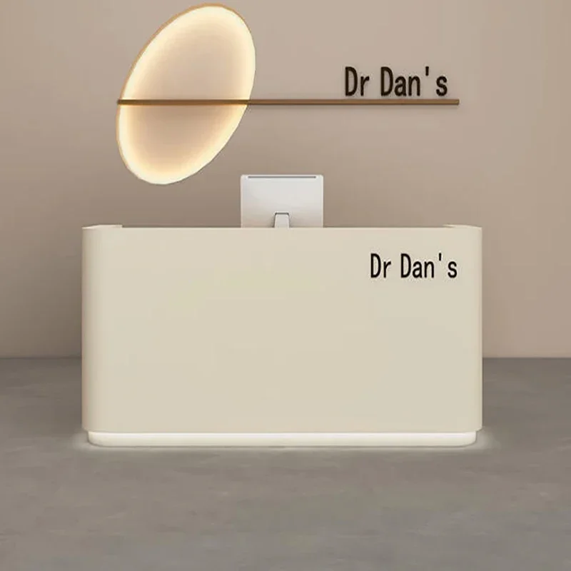 

Aesthetic Luxury Reception Desk Modern Nordic Reception Desk Storage Display Vintage Escrivaninha Commercial Furniture