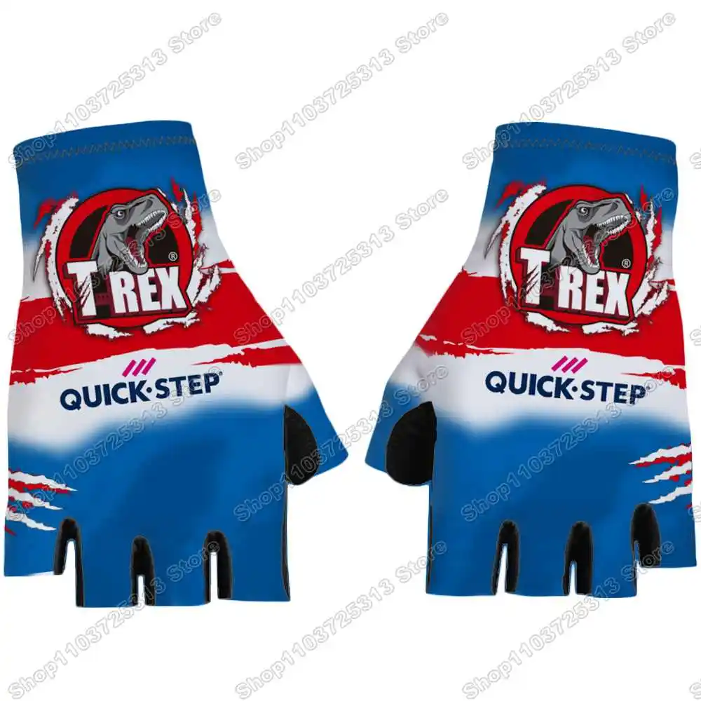 2024 T-Rex Soudal Quick Step Cycling Gloves Anti-Slip Gel Half Finger Bike Glove Spain Tour Bike Jersey Motorcycle Sport Glove