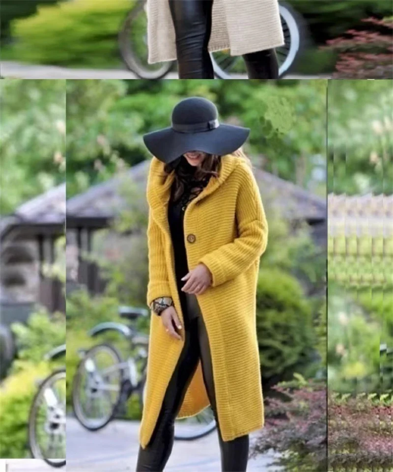 

2025 Autumn and Winter New Fashion Korean Version, Slimming, Casual Autumn New Collection Hooded Single breasted Solid Color Lar