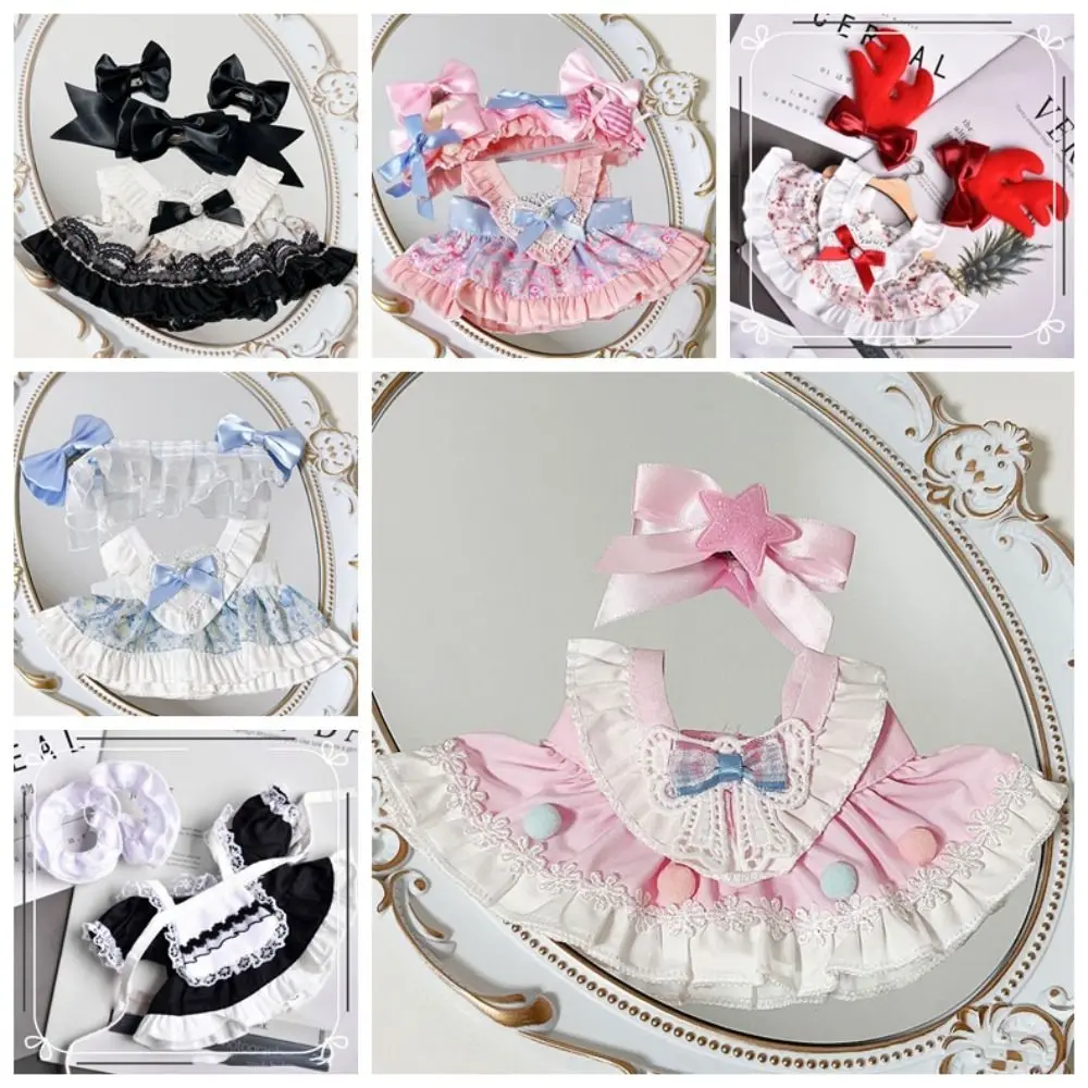 Robe de mariée 20cm, vêtements en coton, accessoires en peluche, jupe en gaze blanche, costume coloré, jupe en coton Kawaii