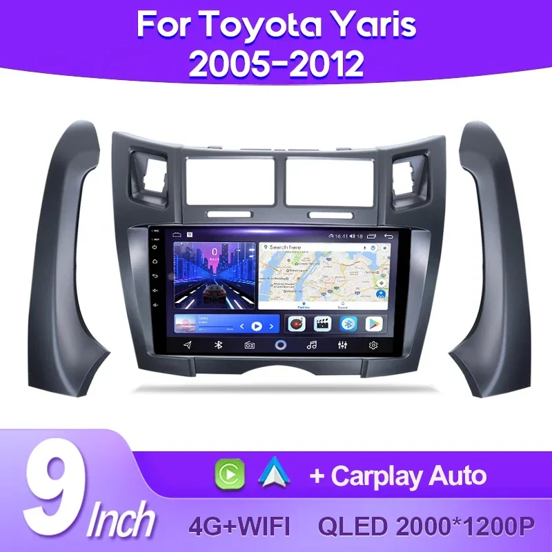 QSZN For Toyota Yaris Vizi 2005 2006 2007 - 2012 Car Radio AI Voice 4G WIFI CarPlay Android Auto GPS Car Multimedia Video Player