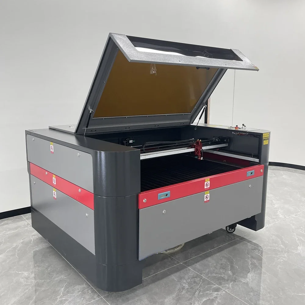 CO2 1390 Cnc wycinarka laserowa 1610 maszyna do grawerowania/cięcia laserowego z lampą laserową RECI 100W 150w i elektrycznym stołem w górę i w dół
