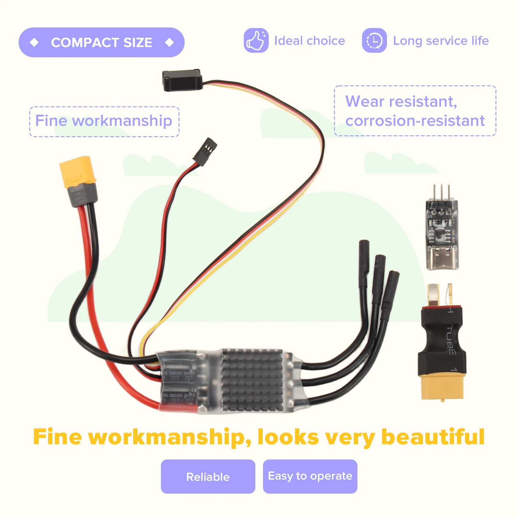 JABS-For RC AM32 80A Brushless Motor ESC Open Source External Control Box For RC Crawler Axial SCX10 Traxas TRX-4 TRX-6