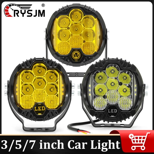 Faros delanteros LED de 3 ''5'' 7'' DRL 12V24V amarillo/blanco Led Jeep Spot lámpara de coche para autobús camión ATV UTV motocicleta todoterreno 4x4