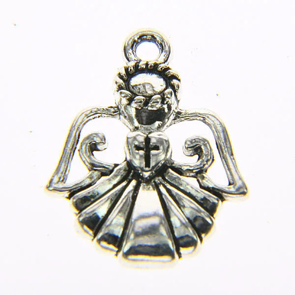 

22*17mm Tibetan Silver Plated Cute Angel Charm Pendants 20pcs EF3526 Charms for Jewelry Making