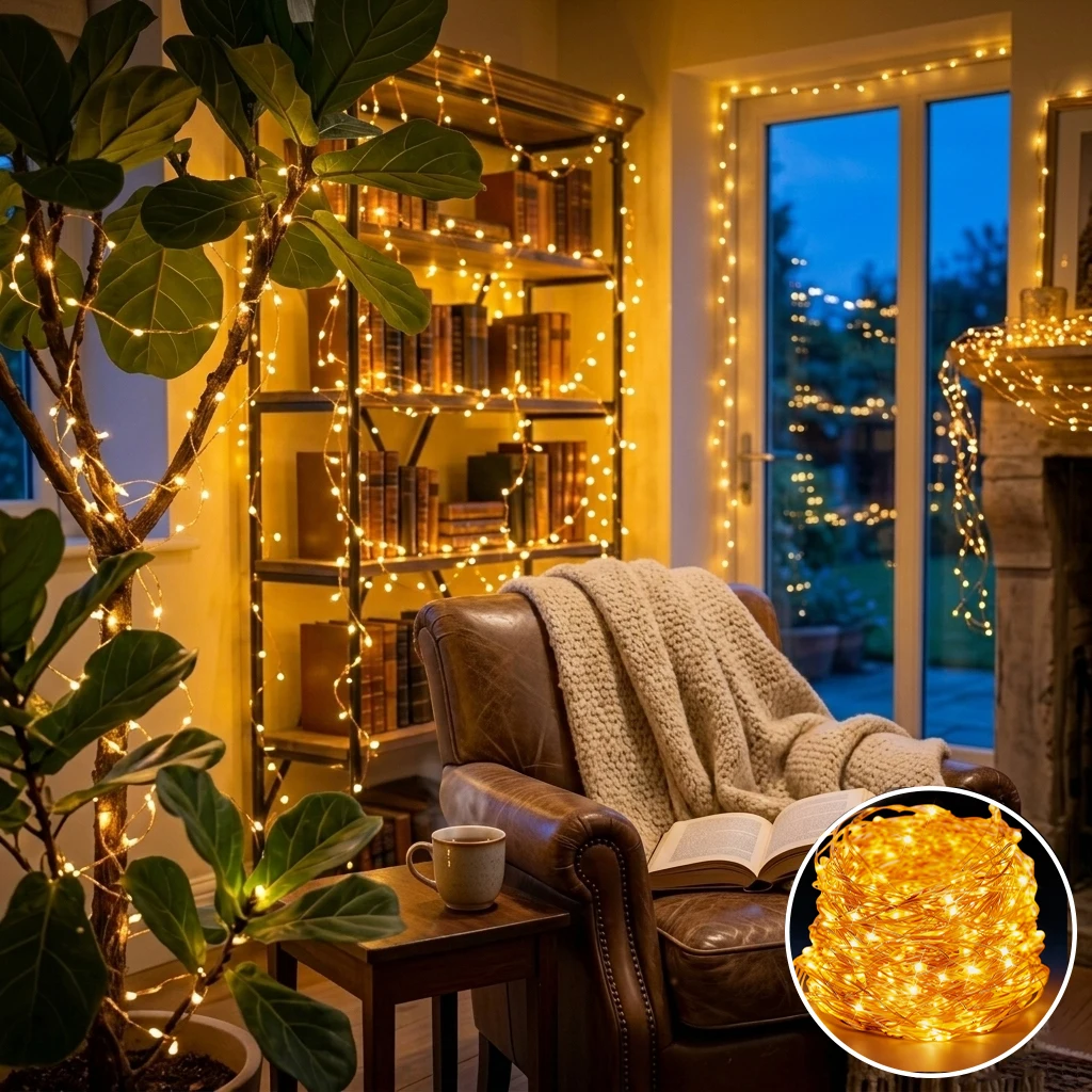 

1pc solar-powered outdoor string lights, 8 modes, solar-powered copper wire fairy lights, suitable for gardens, patios, trees