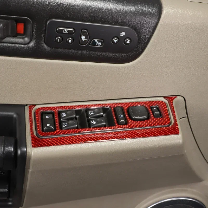 

Мягкая наклейка из углеродного волокна для рамки переключателя стеклоподъемника Hummer H2 2003-2007 годов, аксессуары для декора автомобиля, 4 шт.