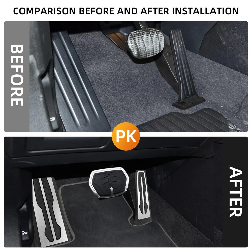 LHD Auto Pedal Abdeckung für BMW X1 F48 X2 F39 2016-2024 Gas Kraftstoff Bremspedale Pads Schutz Edelstahl AT Zubehör – Detail 1