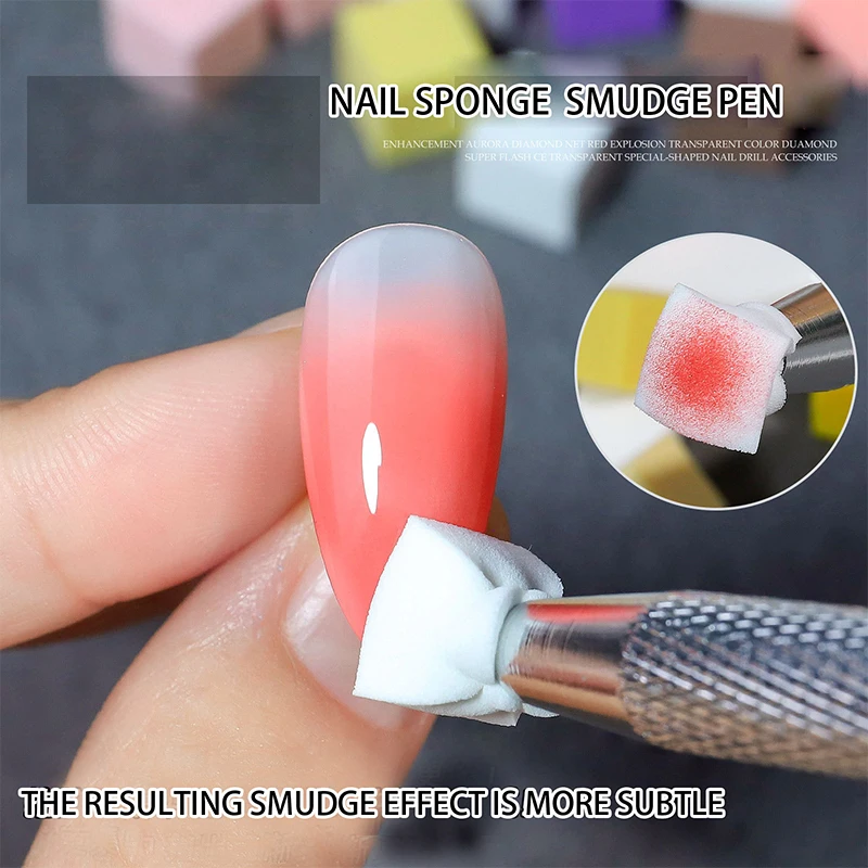 Shower Nail Art Sponge Soft Sponges Gradient Nail Art Stamper Tools Color Fade Manicure DIY Creative Nail Sponge Gripper Tool