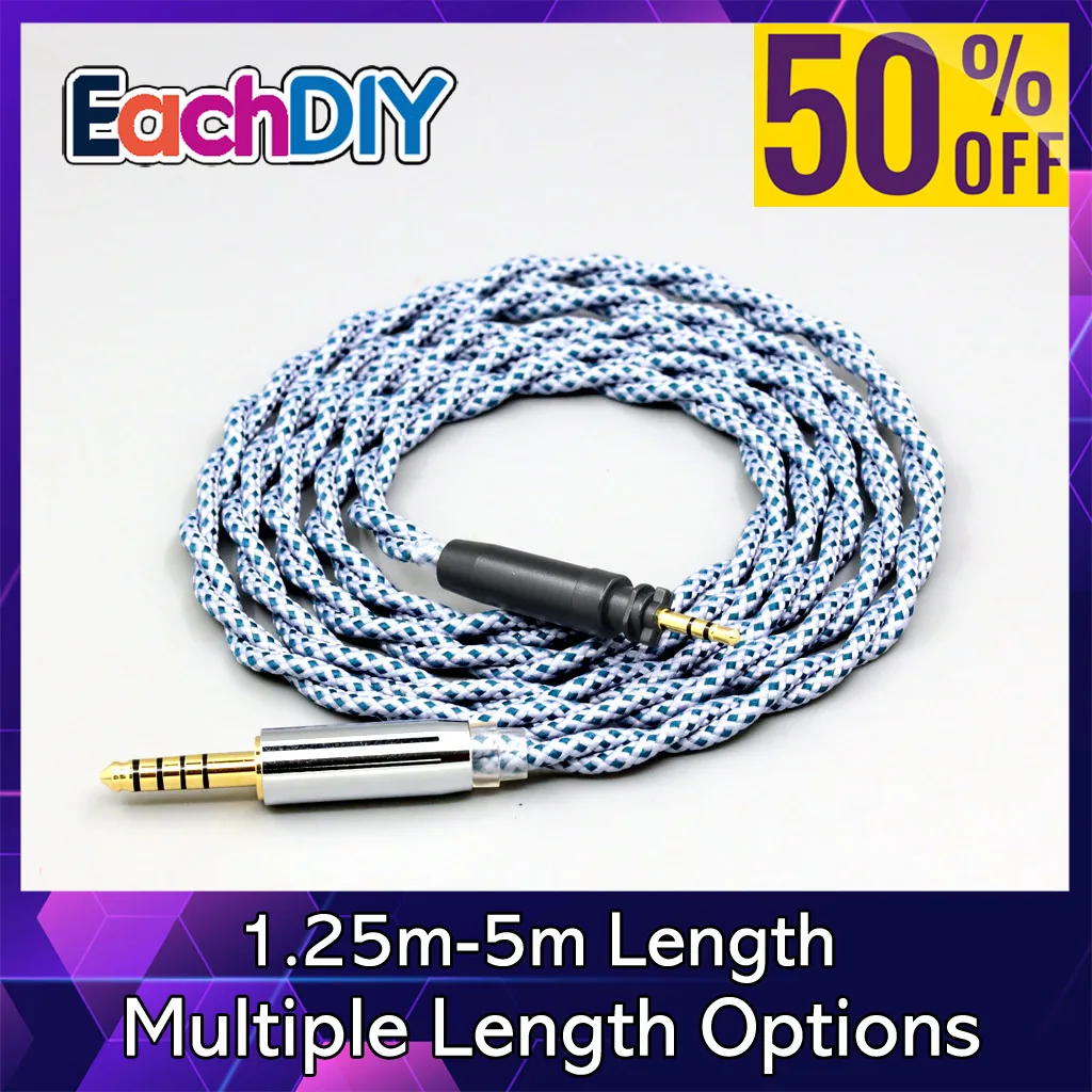 

99% Pure Silver Mix Graphene OCC Shielding Earphone Cable For Shure SRH440A SRH840A Headphone LN008674