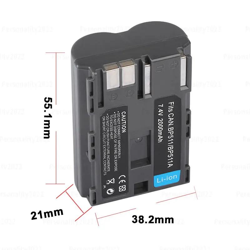 BP-511 BP-511A Battery for Canon EOS D30 10D D60 300D 20D 30D PowerShot G1 G2 G3 G5 G6 Pro 90 IS BP511 Digital Camera Batteries