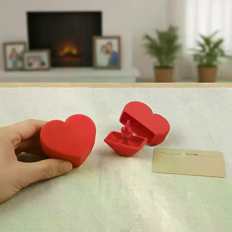 3D Printed Heart Shaped Surprise Box Funny Hidden Decor: Novelty Prank Toy Romantic Joke Gift Valentine