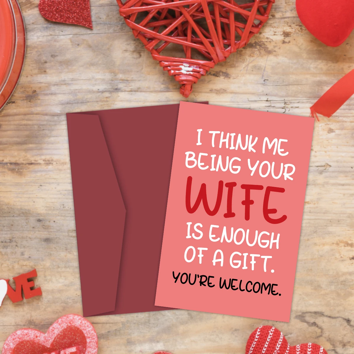 Husband Of Wife Birthday Card, Funny Husband Valentine's Day Greeting Card from Wife,Prank Funny Joke Birthday Gift Card for Men - view 3