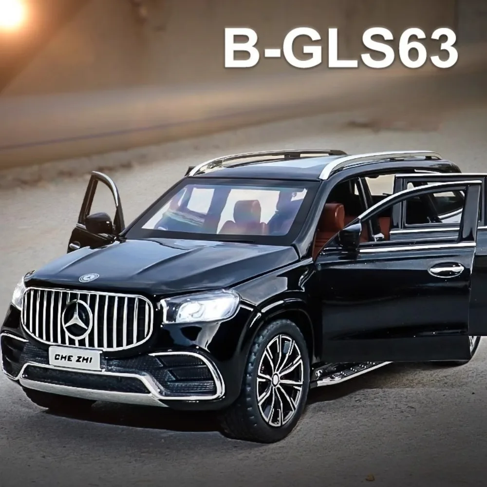 

1:24 Scale GLS 63 S400L Alloy Diecast Toy Car Model Simulation Metal Vehicles SUV Models Pull Back Sound Light Kids Toys Gifts