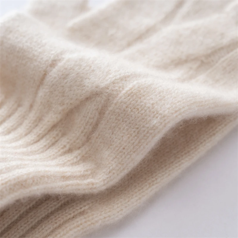 Winter Women 100% Cashmere Knit Half Finger Gloves Women's Gloves Exposed Fingertip Work Gloves Solid Thermal Unisex Gloves