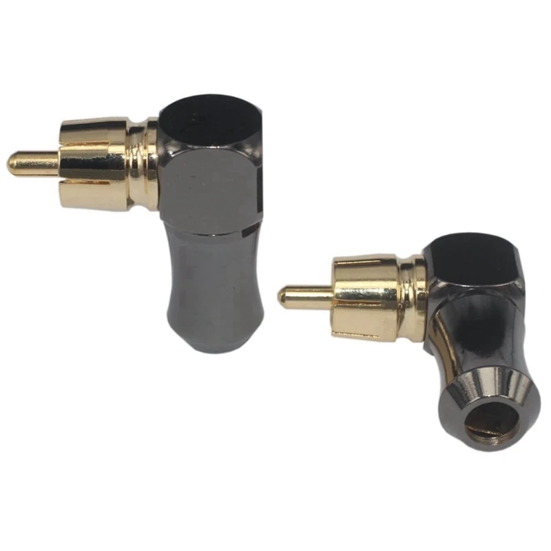 10Pcs RCA Connector Audio Plug Male 90 Degree Right Angle Elbow Speaker Terminal Conector For Soldering Video Cable