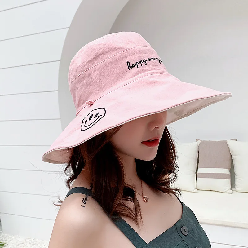 2022cotton bucket hat ladies summer sun protection panama hat double-sided sun hat fedora hat outdoor fisherman hat beach hatS56