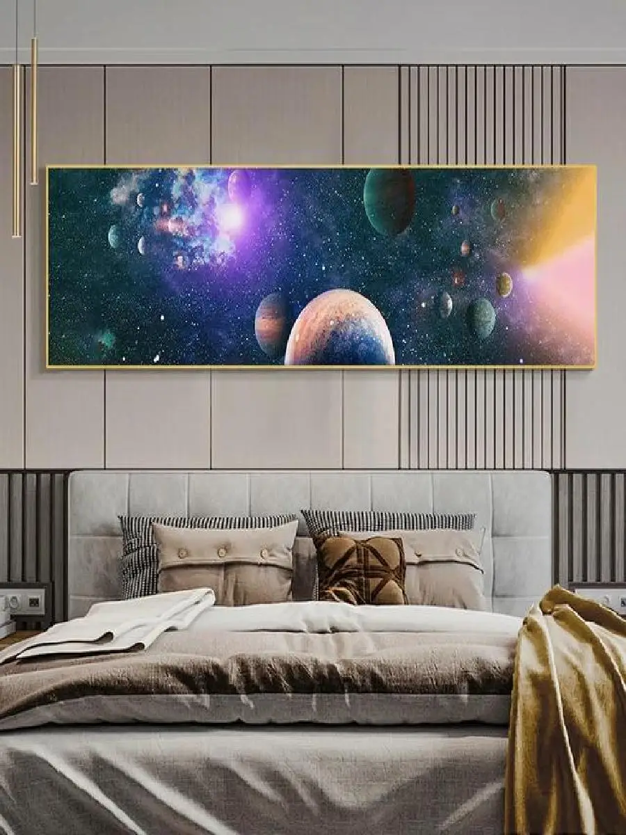 Solar System  Astronaut Canvas Wall Art  Space Themed Planet Posters for Living Room Decor