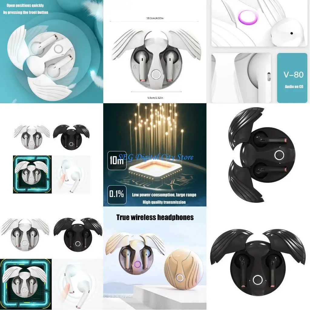 U75B Bluetooth-compatible Earphone Wireless Headphones Noise Cancelling Earbuds