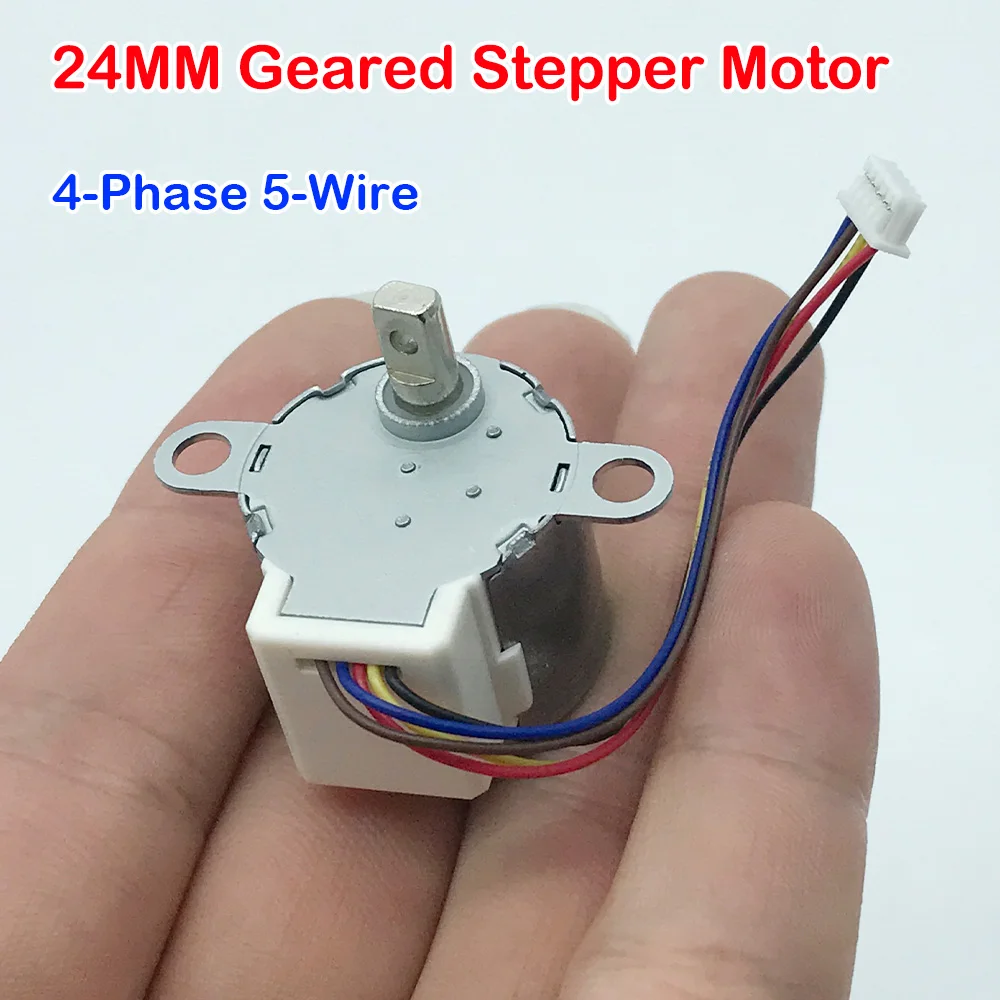 Mini DC5V 24mm Stepper Motor 4-phase 5-wire 24BYJ Micro Step Geared Motor Large Torque Long-line for Smart Toilet Accessories