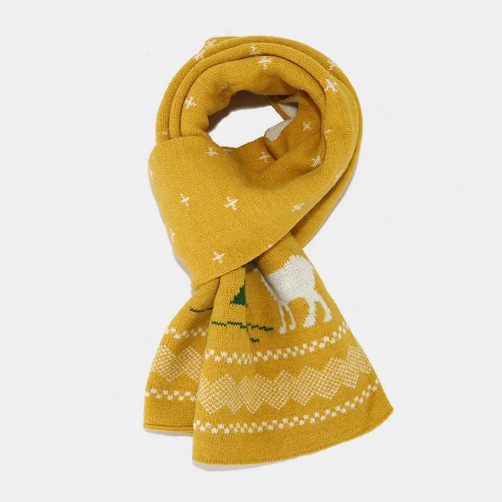 Cozy Knit Hat Scarf Gloves Christmas Elk Tree Pattern Beanie Scarf Gloves Set Warm Fleece Winter Outdoor Cycling Accessories