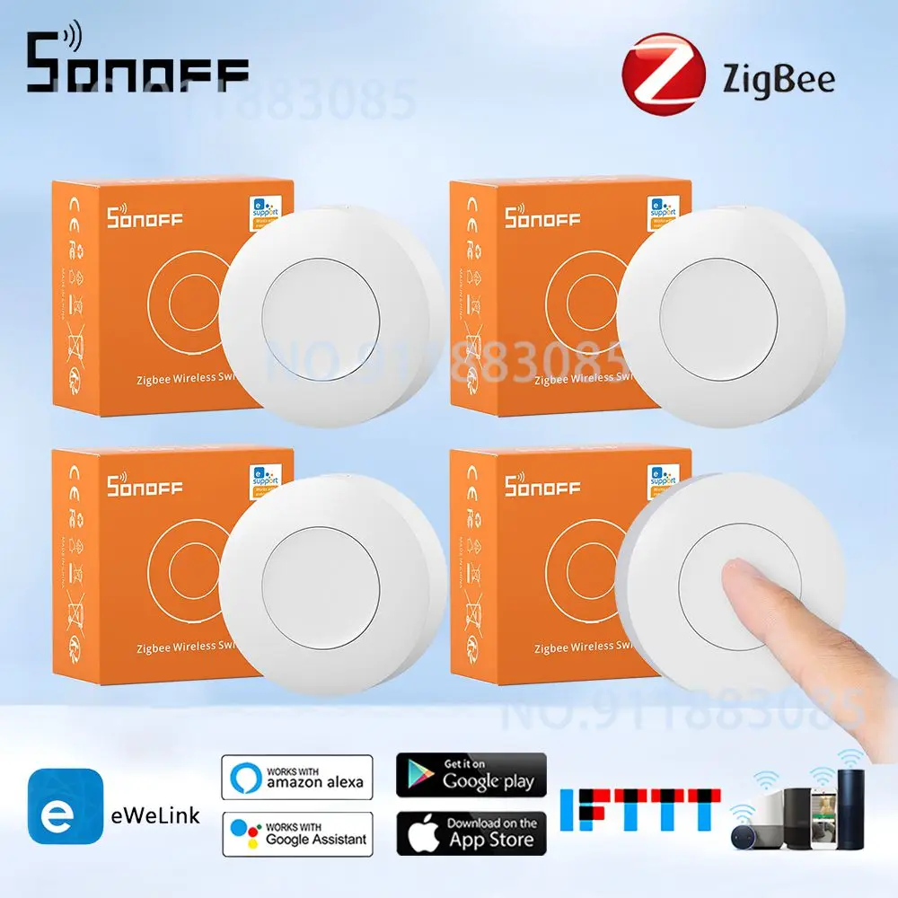 SONOFF SNZB-01P Zigbee Smart Wireless Switch Two-Way Control Smart Scene Via EWeLink Custom Button Action Home Automation Module