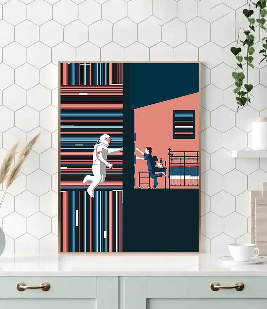 Póster espacial Interestelar, pintura en lienzo, imagen artística en la pared, decoración moderna y moderna para el hogar, adecuada para sala de estar y dormitorio
