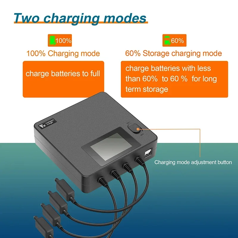 For DJI Avata 2 Drone Battery Charger LCD Display Multi-Function Manager Digital Fast Smart Safe Simultaneous Charging Kit