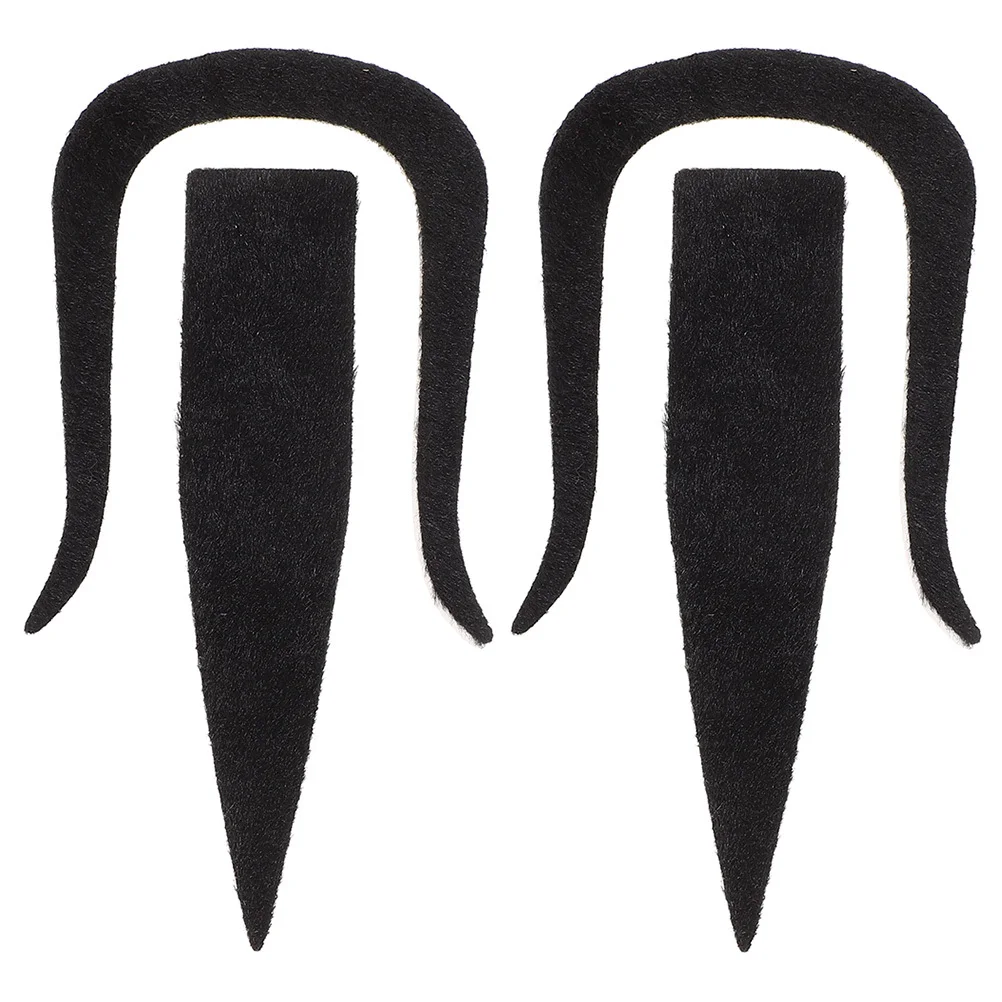 

2Sets Cosplay Fake Beard Mustache Realistic Beard Prop Halloween Party Role Play Costume Accessory Realistic Mustache