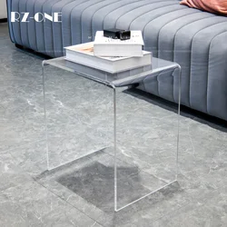 Mesa de comedor acrílica, mueble minimalista, transparente, estética moderna, mesa de té única para oficina, Muebles Auxiliares para balcón